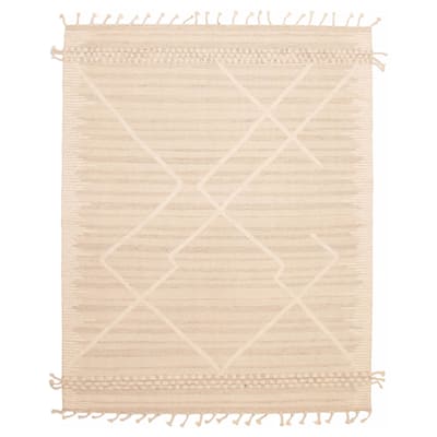 ECARPETGALLERY Hand-knotted Tangier Cream Wool Rug - 7'11 x 10'0