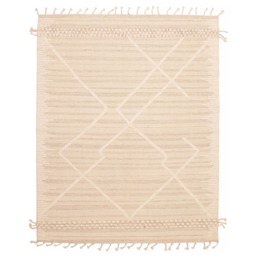 ECARPETGALLERY Hand-knotted Tangier Cream Wool Rug - 7'11 x 10'0