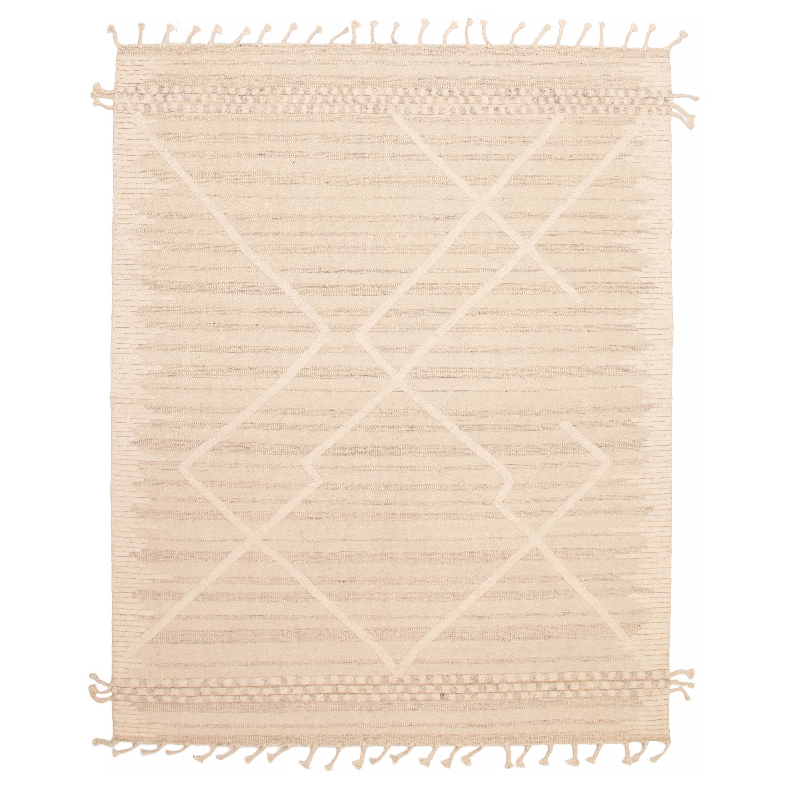ECARPETGALLERY Hand-knotted Tangier Cream Wool Rug - 7'11 x 10'0