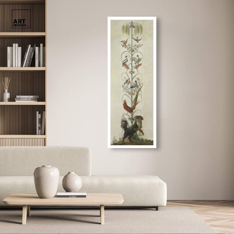Birds and Flowers II Panoramic Canvas by Art Remedy, Gallery Wrapped
