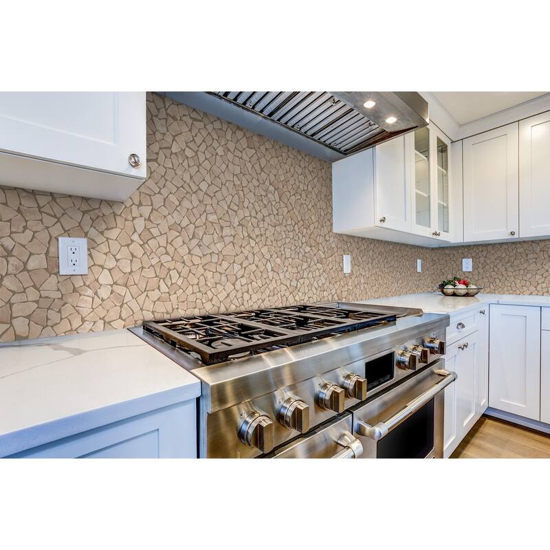 Fit Mosaic 11 in. x 11 in. Marble Mesh-Mounted Mosaic Wall and Floor Tile