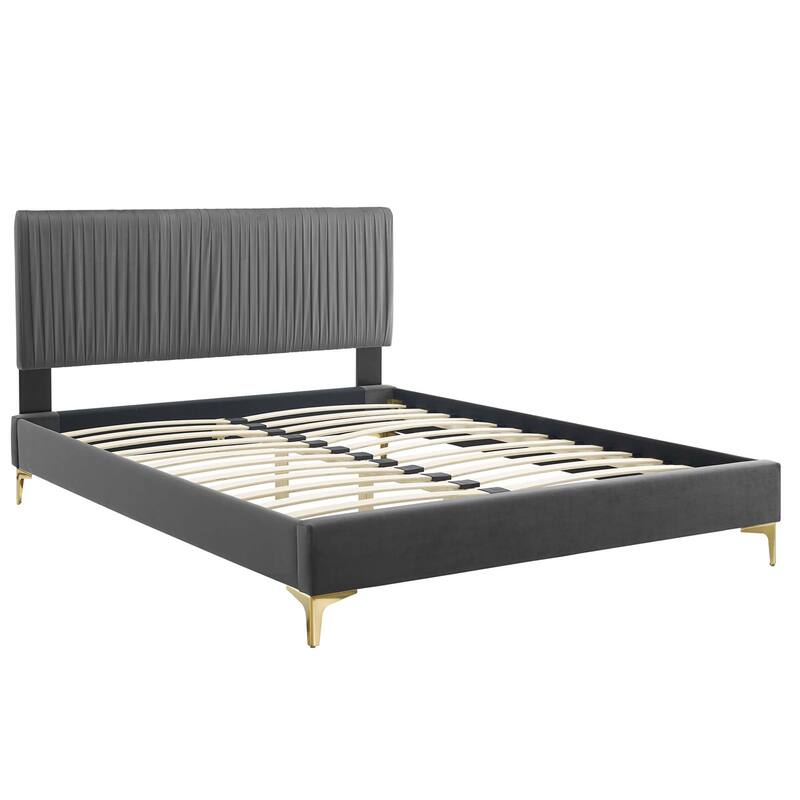Peyton Performance Velvet Queen Platform Bed