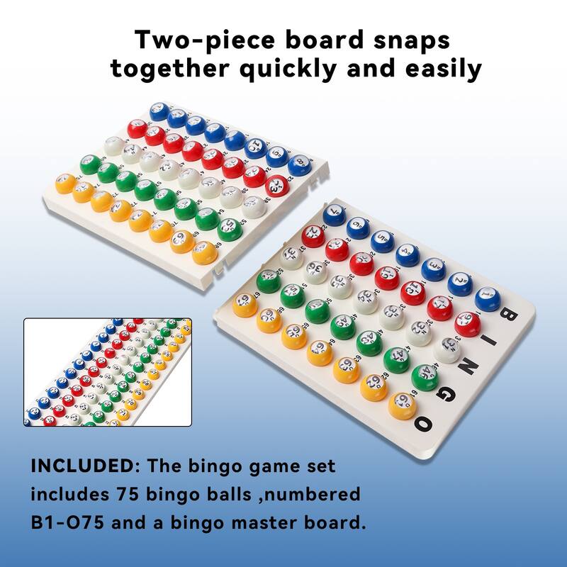 GSE™ Bingo Game Master Board & 7/8" Multi-Color Plastic Bingo Balls Set for Bingo Cage Game