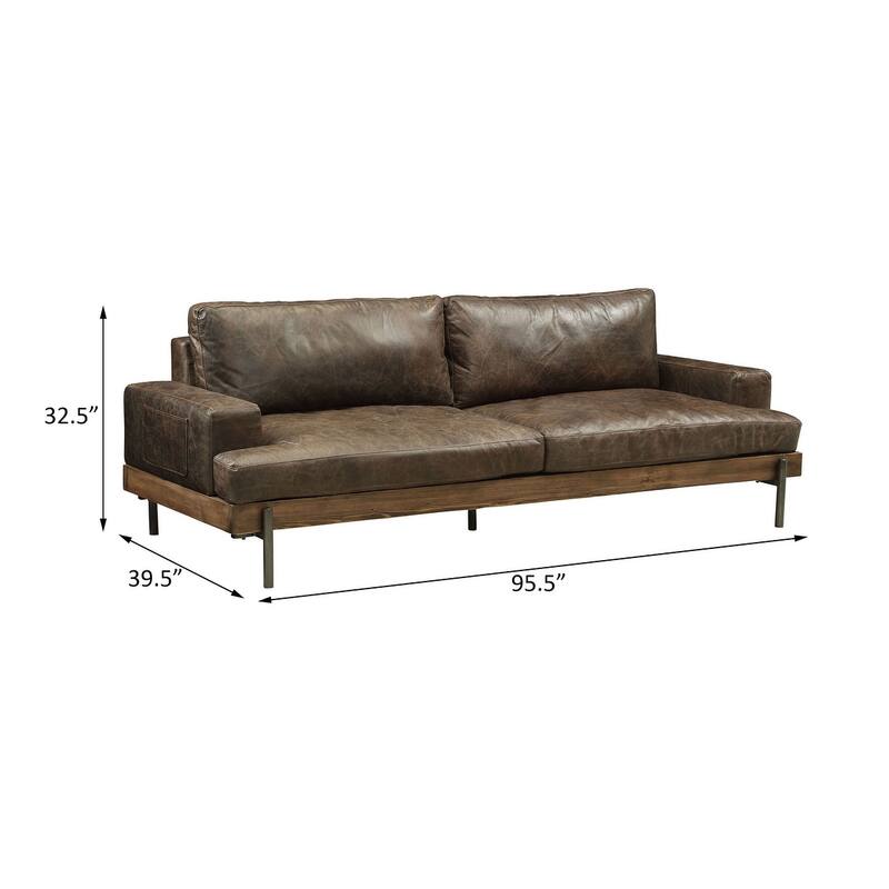Gomran Distress Chocolate Upholstery Sofa