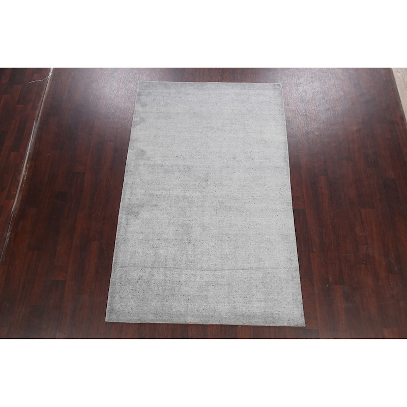 Solid Modern Gabbeh Oriental Area Rug Wool Hand-knotted Carpet - 4'11" x 7'10"