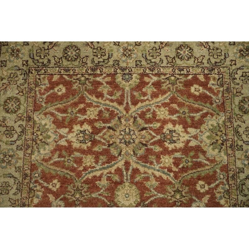 Hand Knotted Oriental 100% Wool Carpet Traditional All-Over Oranges & Rust Agra Runner Rug - 9' 6'' X 3' 0''