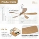 preview thumbnail 21 of 67, 52" Noiseless Ceiling Fan with Integrated LED Light Blades Reversible and Remote Control, Smart Optional