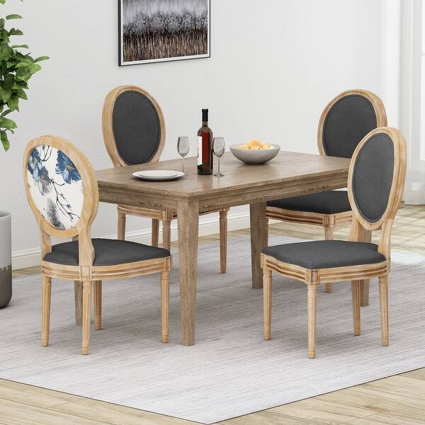 Shop Phinnaeus French Country Fabric Dining Chairs Set Of 4 By Christopher Knight Home On Sale Overstock 31294586