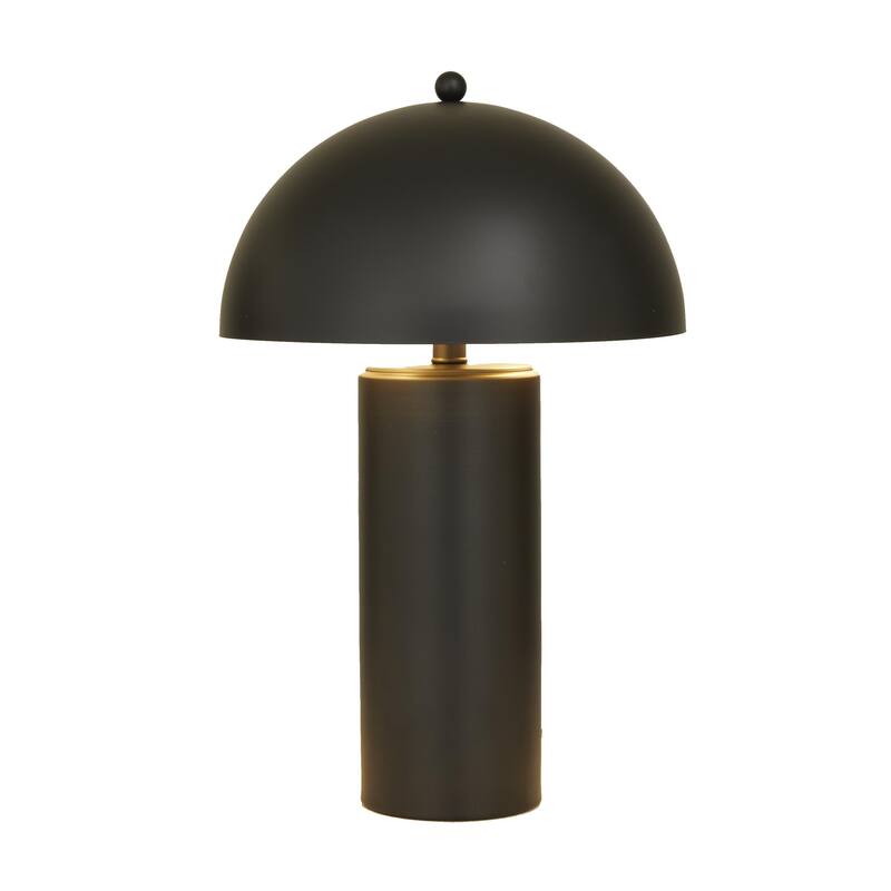 Metal Room Accent Lamp with Dome Shade - Gold & Black - Roche River Decor - Black