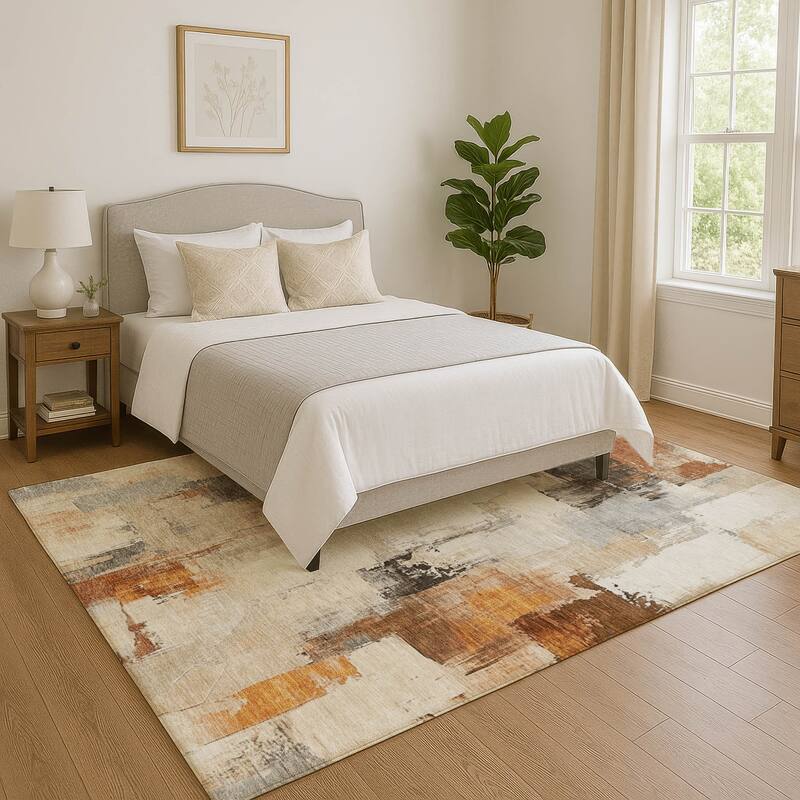 Premium Washable Super Soft Abstract Chic Mayfield Rug - Ivory - 3' x 5'