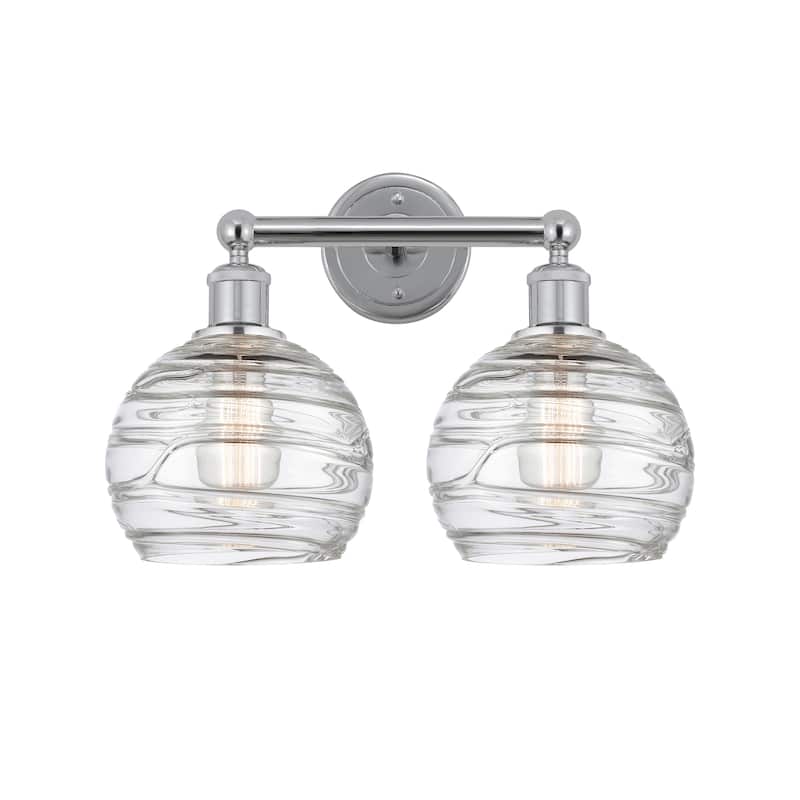 Innovations Lighting Athens Deco Swirl - 2 Light 17" Bath Vanity Light - Polished Chrome/Clear Deco Swirl