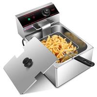  Deep Fryer with Basket, Fry Daddy, Fryers with Baskets,  Countertop Stainless Steel, French Fries Fryer, for Commercial Restaurant,  Fast Food Restaurant (6L): Home & Kitchen
