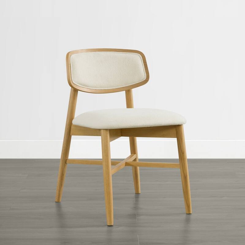 Spruce & Spring Mid-Century Upholstered Dining Chair with Solid Wood Frame