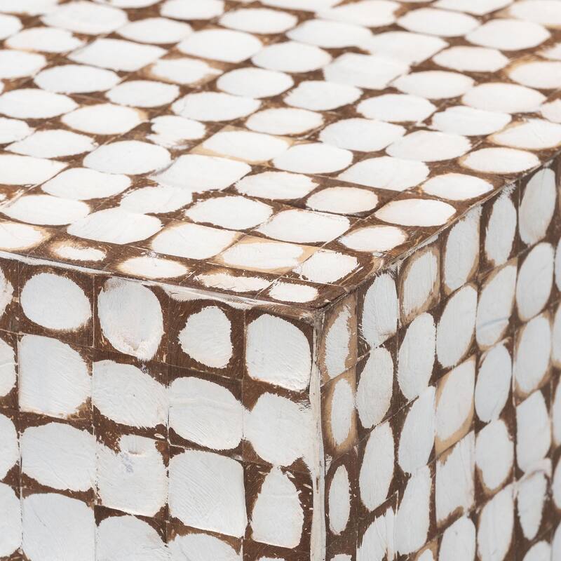 Nitza Bohemian Coconut Shell and Acacia Wood Coffee Table