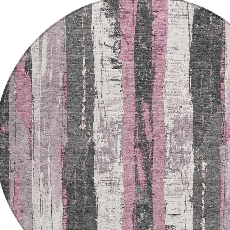 HomeRoots Striped Transitional Rectangle Outdoor Rug