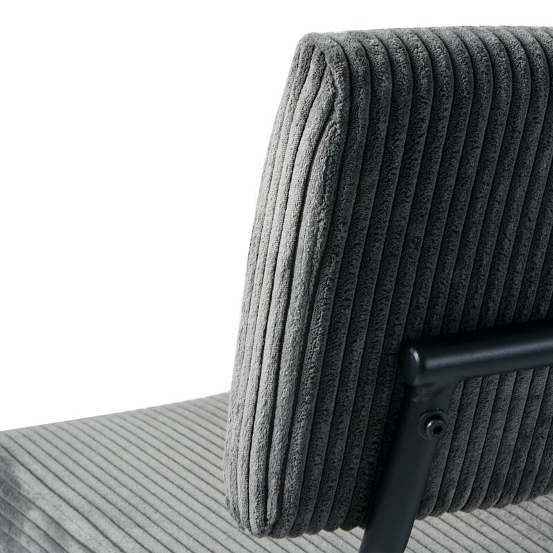 Set of 2 Fabric Dining Chair Grey Side Chair Accent Chairs with Back