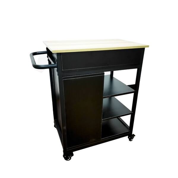 Aleko Kitchen Cart With Wheels Storage Utility Rack 3 Tier Shelving Black 32 3 X 18 5 X 35 6 Inches Overstock 32015098