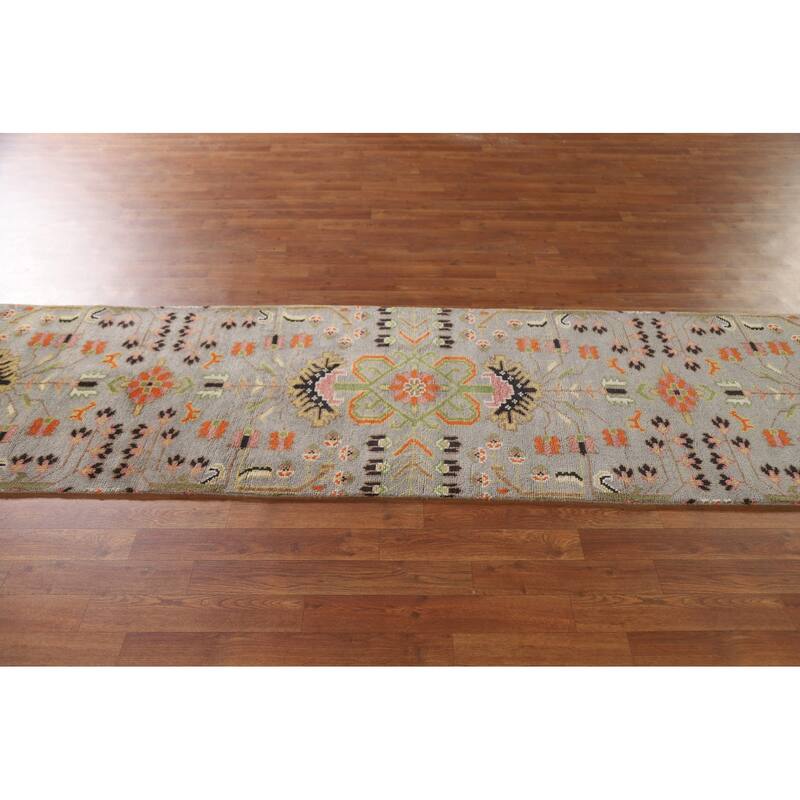 All-Over Kazak Indian Runner Rug Handmade Wool Carpet - 2'6"x 9'9"