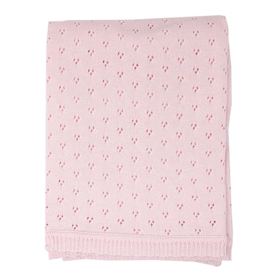 Pointelle Layette Baby Blanket, Pink