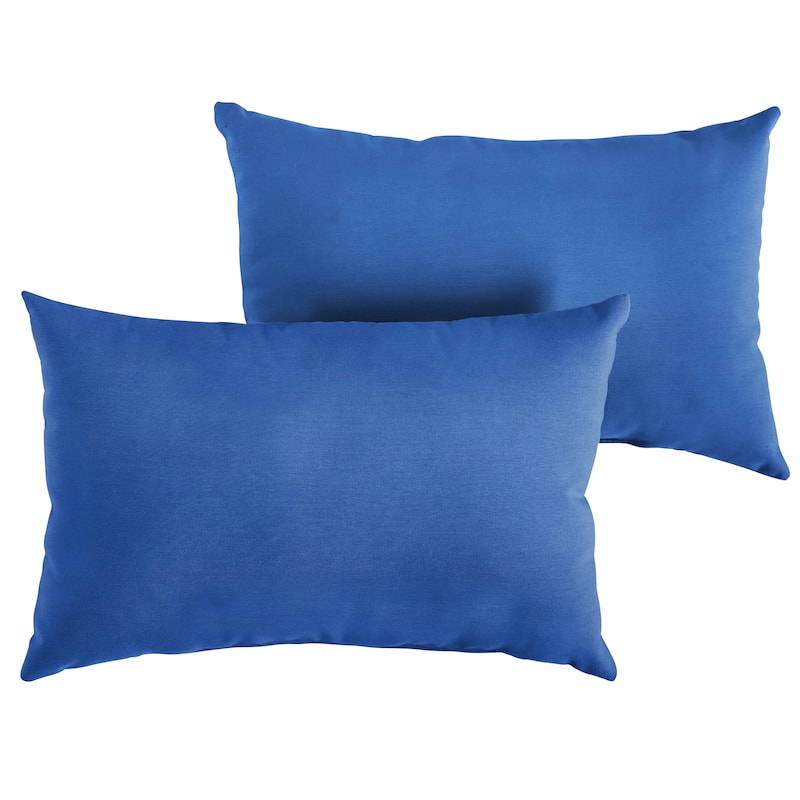Sunbrella Canvas True Blue Indoor/Outdoor Knife Edge Pillow (Set of 2)