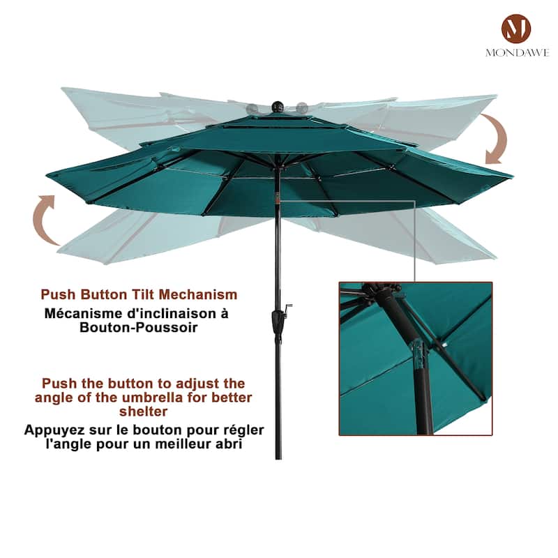 10ft Patio Market Umbrella with Double Airvent