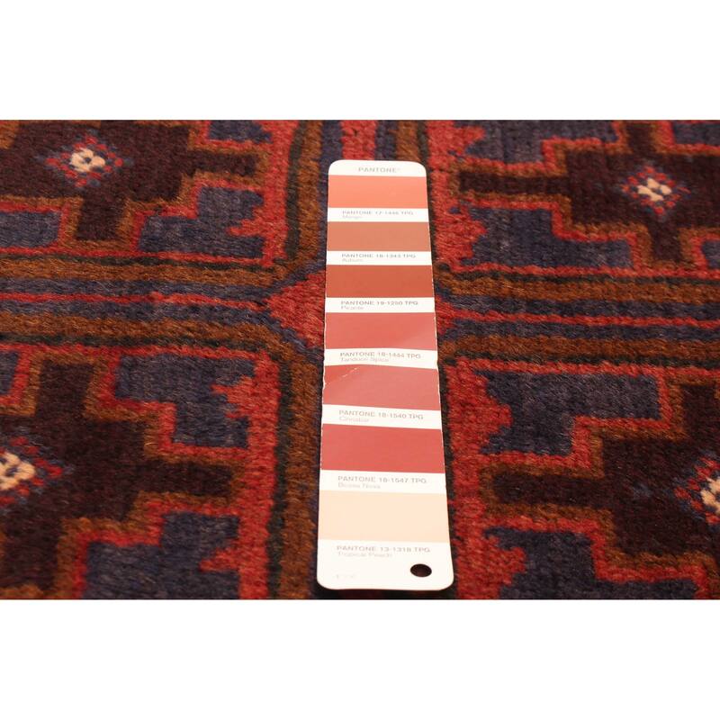 ECARPETGALLERY Hand-knotted Baluch Red Wool Rug - 3'5 x 6'6