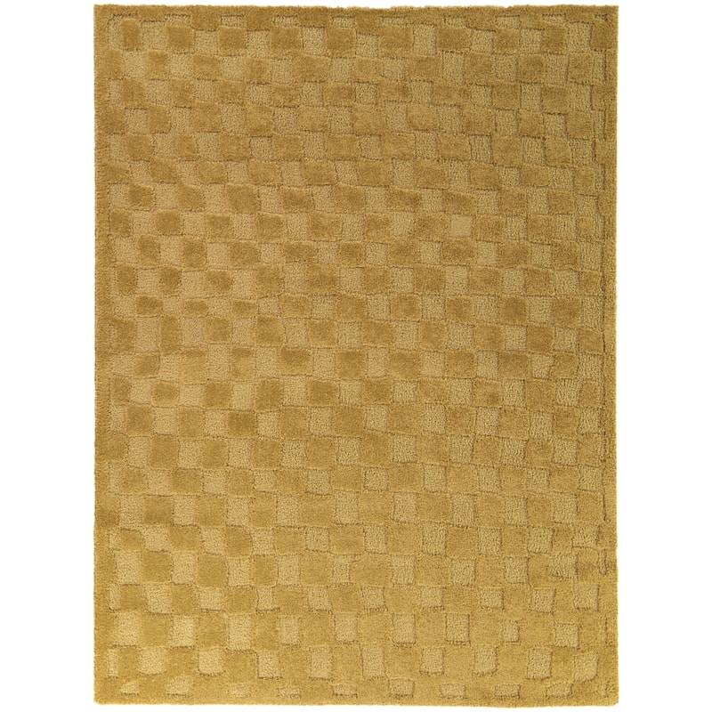 Bingham Checkered Area Rug - 7'10" x 10' - Gold