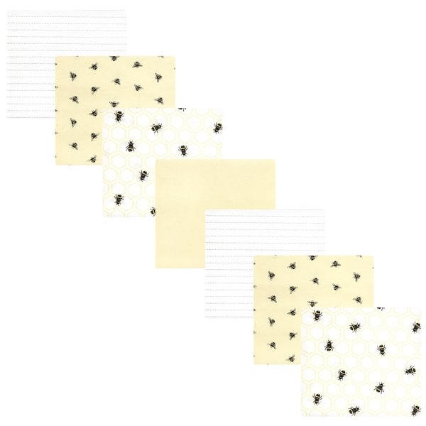 slide 1 of 1, Hudson Baby Cotton Poly Flannel Receiving Blankets Bundle, Honey Bee, One Size - Honey Bee - One Size One Size - Honey Bee