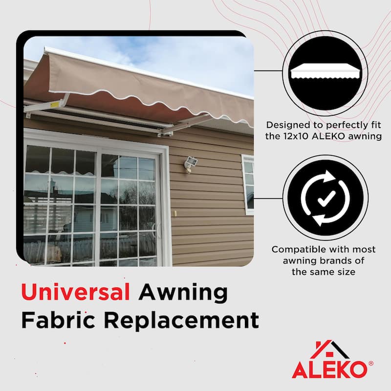 ALEKO Replacement Fabric for 12 x 10 ft Retractable Awning