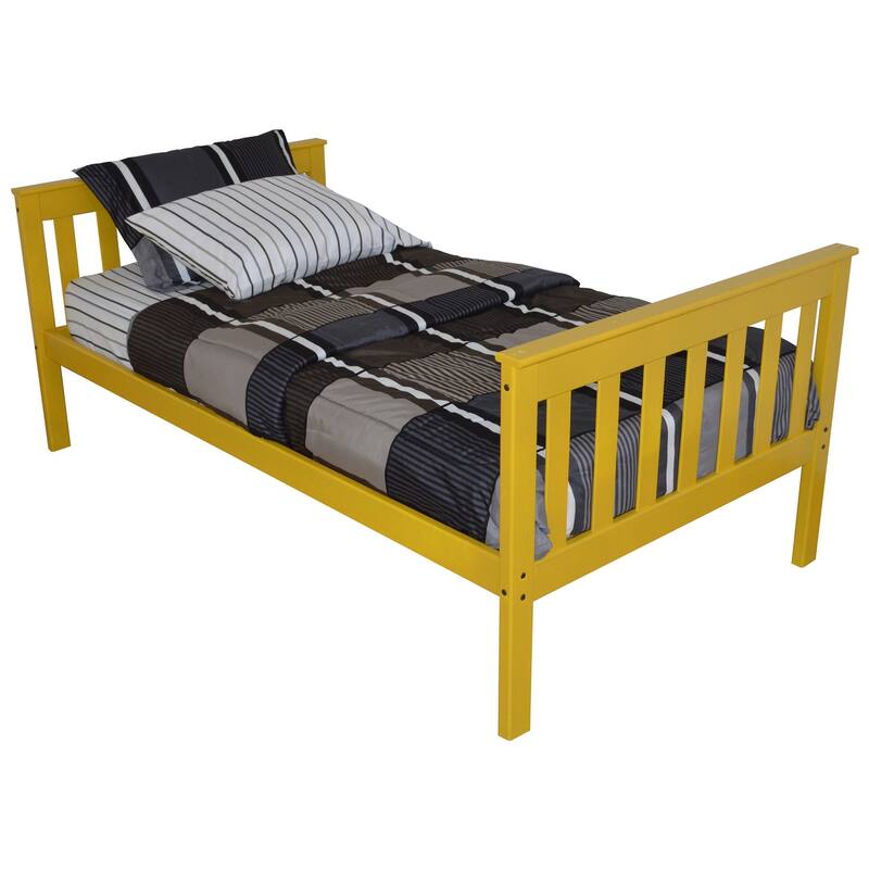 Pine Twin Mission Bed - Canary Yellow