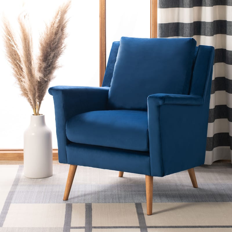 SAFAVIEH Astrid Mid-century Arm Chair - 28.7" x 28.4" x 33.9" - Navy