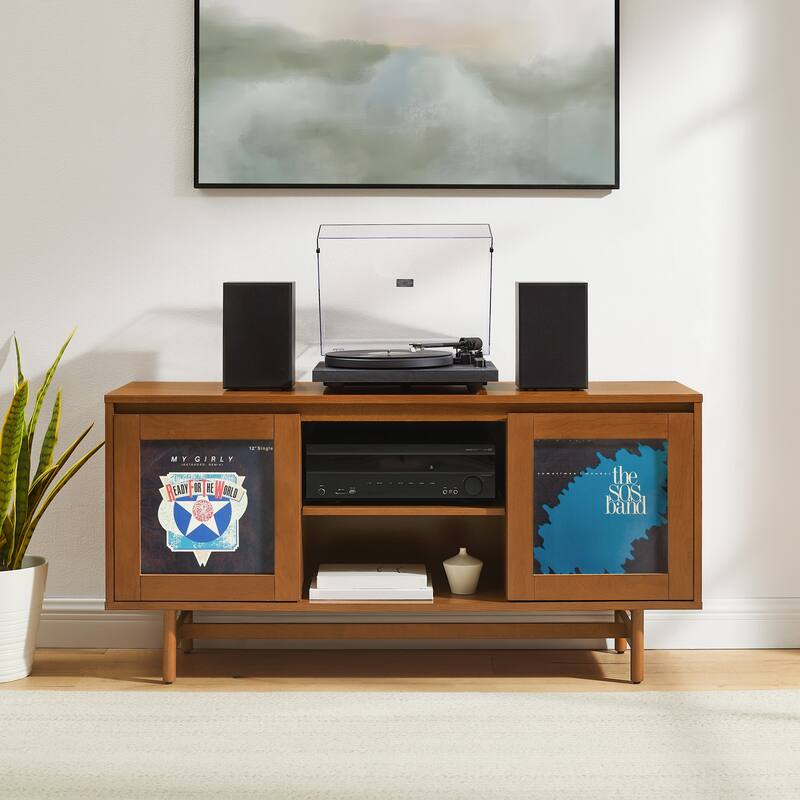 Crosley Dempsey Record Player Cabinet With Vinyl Storage