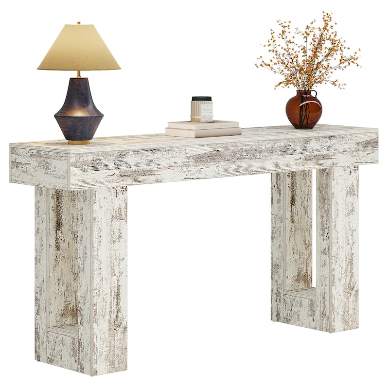 Farmhouse Console Table, 63-Inch Long Narrow Sofa Table Behind The Couch