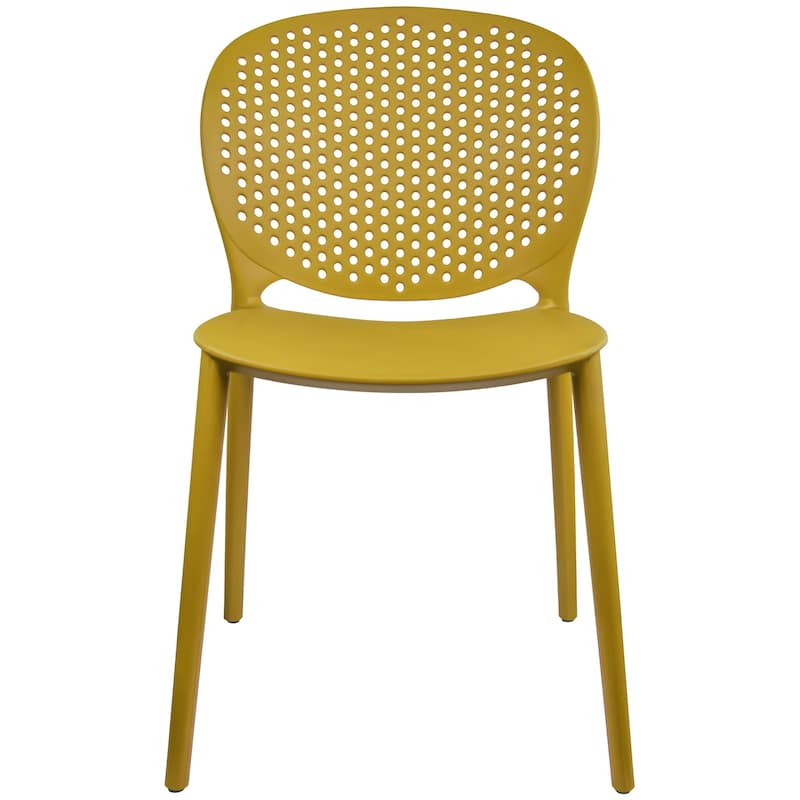 Armless Stacking Molded Matte Dining Side Chairs Patio Indoor Outdoor Kitchen Bedroom Set of 2