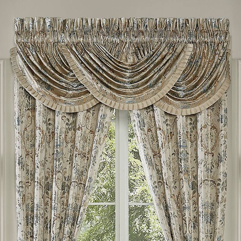 J. Queen New York Jacqueline Window Waterfall Valance - Teal