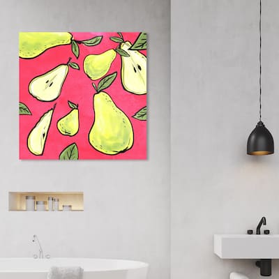 Wynwood Studio 'Lemony Pears' Food and Cuisine Wall Art Canvas Print Fruits - Green, Pink