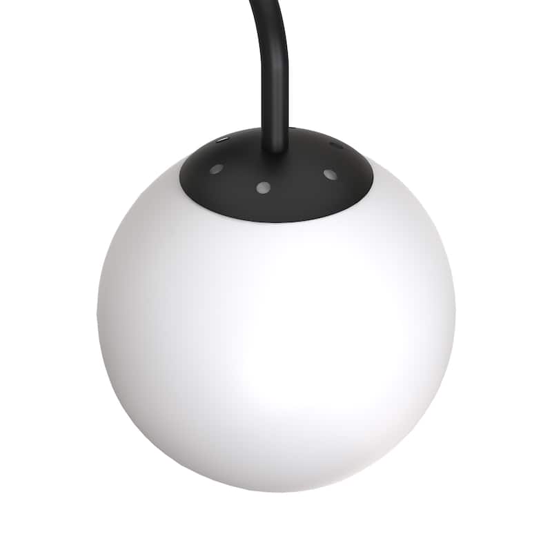 YANSUN 5.91 in. 1-Light Black Globe Iron Vintage Modern Indurarial Wall Sconce with Frosted Glass Shade - 11.02 in.