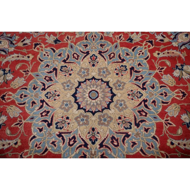 Traditional Najafabad Vintage Persian Rug Hand-Knotted Wool Carpet - 9'4" x 13'2"