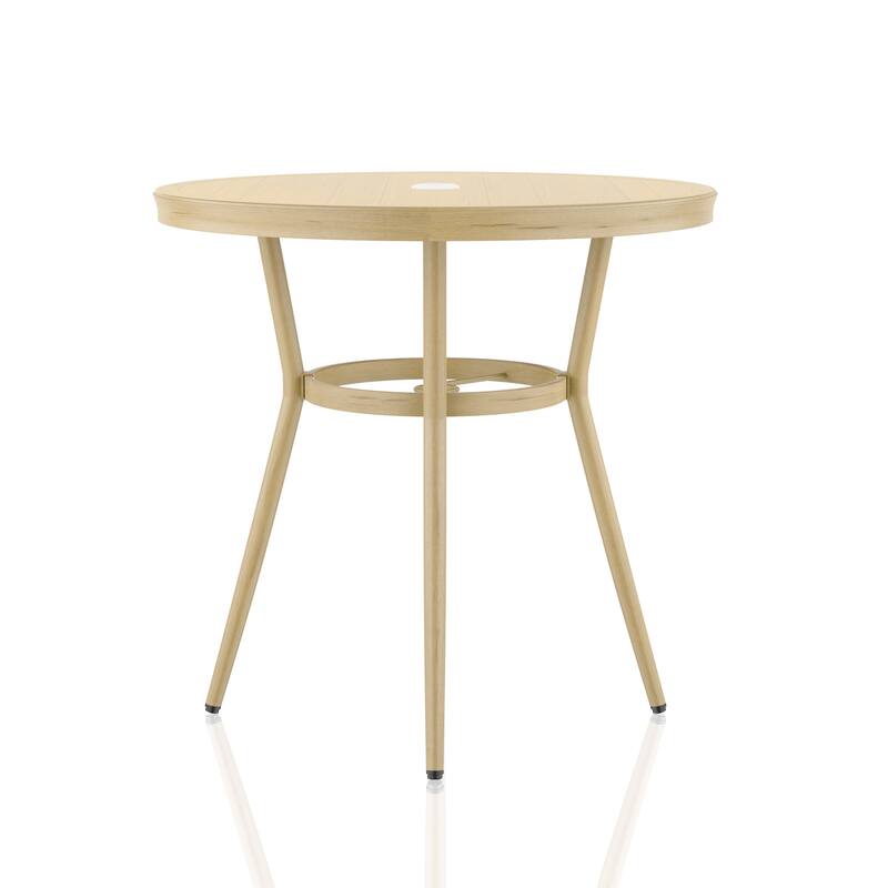 Furniture of America Ariel Natural Tone 32-inch Metal Round Patio Dining Table