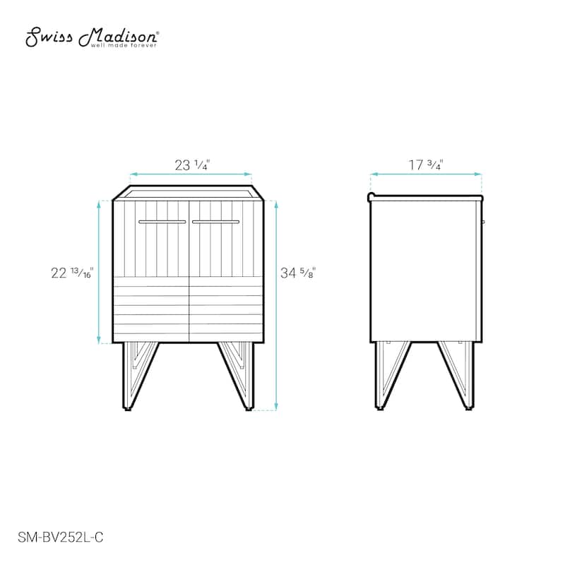 Annecy 24 Granger Blue Bathroom Vanity Cabinet Only (Sm-Bv252L)