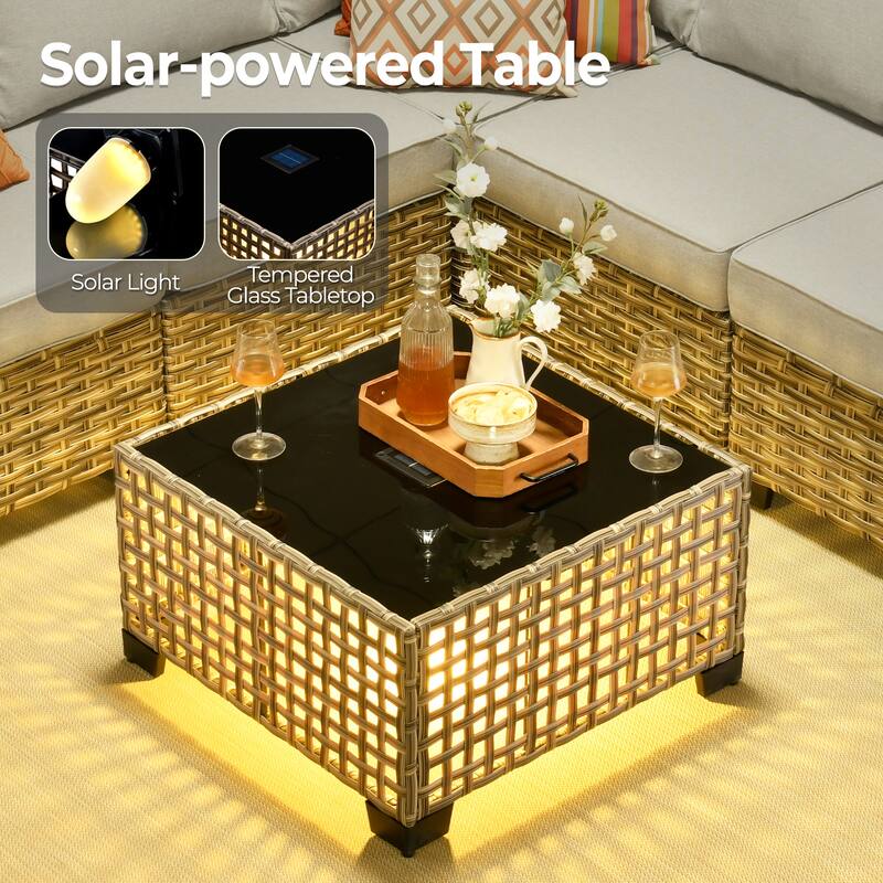 HOOOWOOO 6-piece Patio Furniture Conversation Set with Coffee Table