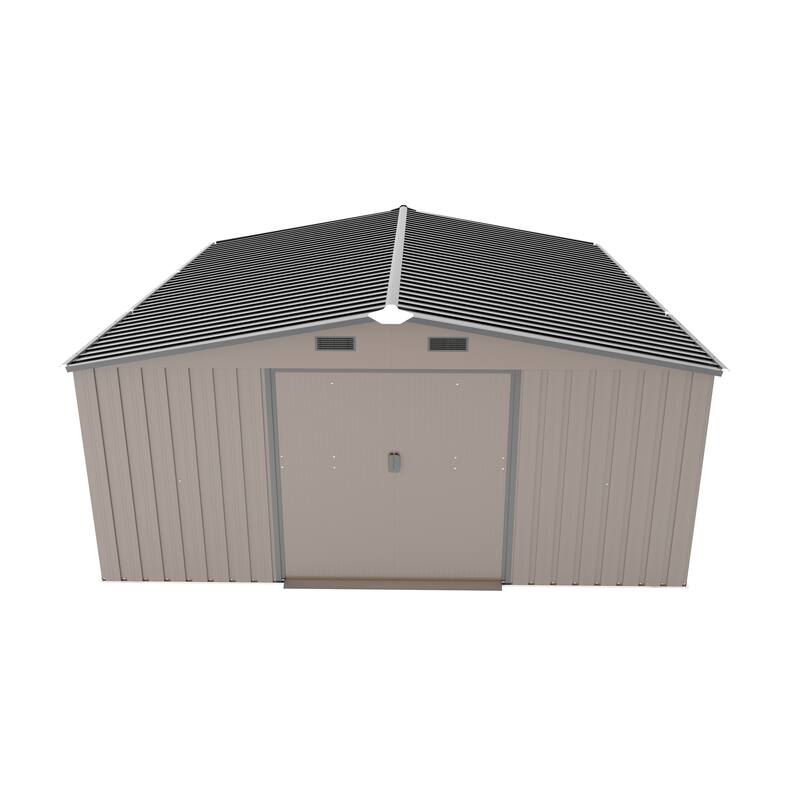 10*12ft 0.25mm Steel Plate, Surface Protective Film, Two Daylight Windows, Two Colors Can Be Freely Selected Storage Sheds