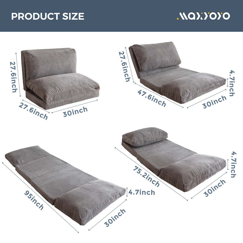 Corduroy Bean Bag Folding Sofa Bed