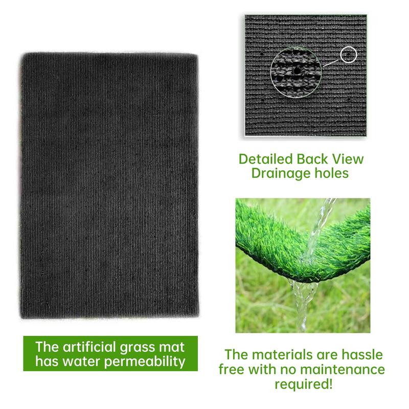 6ft x 10ft Turf Mat - Thick Fake Faux Grass with Rubber Backing & Drainage Holes(Grass height 0.78 inches/2cm)