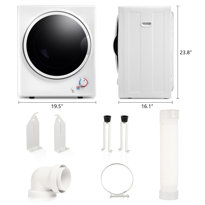 1.5 Cu.Ft. Compact Electric Clothes Dryer Front Load Laundry Dryer with Wall Mount Kit