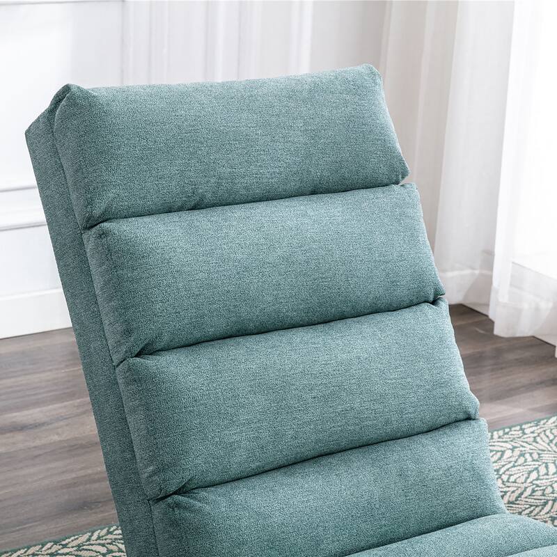 Teal Modern 21.65" High Back Upholstered Chaise Lounge Chair with Remote Control and Ergonomic Electric Massage
