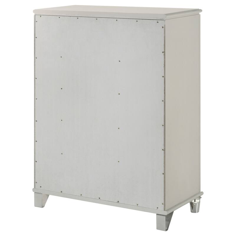 Gwendolyn Pearl White 5-drawer Bedroom Chest of Drawers