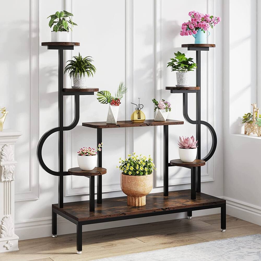 8 Tiers Metal Plant Stand, Large Tall Plant Shelf for Multiple Plants