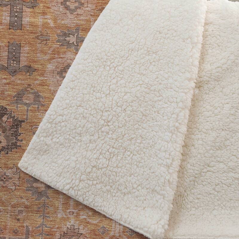 Premium Machine Washable Boho Global Sherpa Throw Blanket