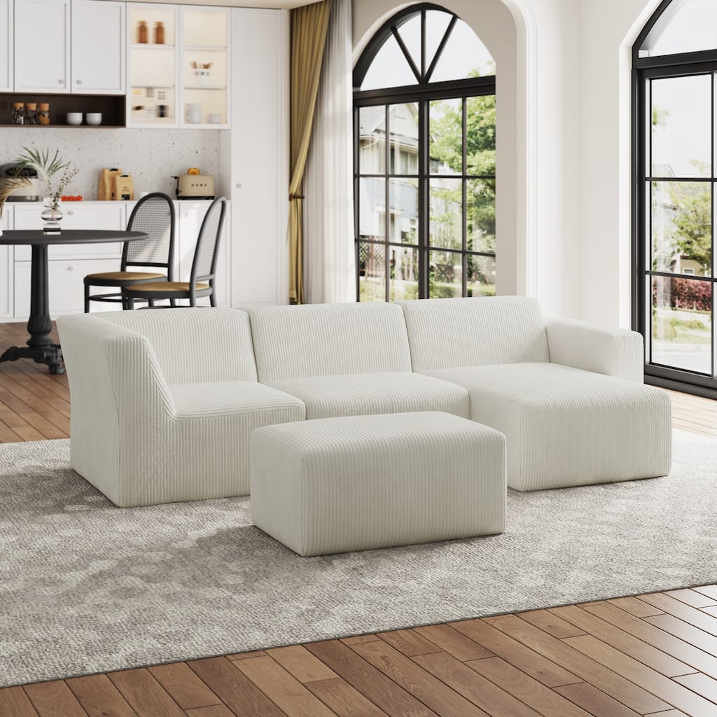 Modular Sectional Sofa 4-seater Oversized Chaise Lounge Couch for Living Room